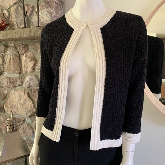 KATE HILL Cardigan Black/Cream Size Small - Picture 10 of 13